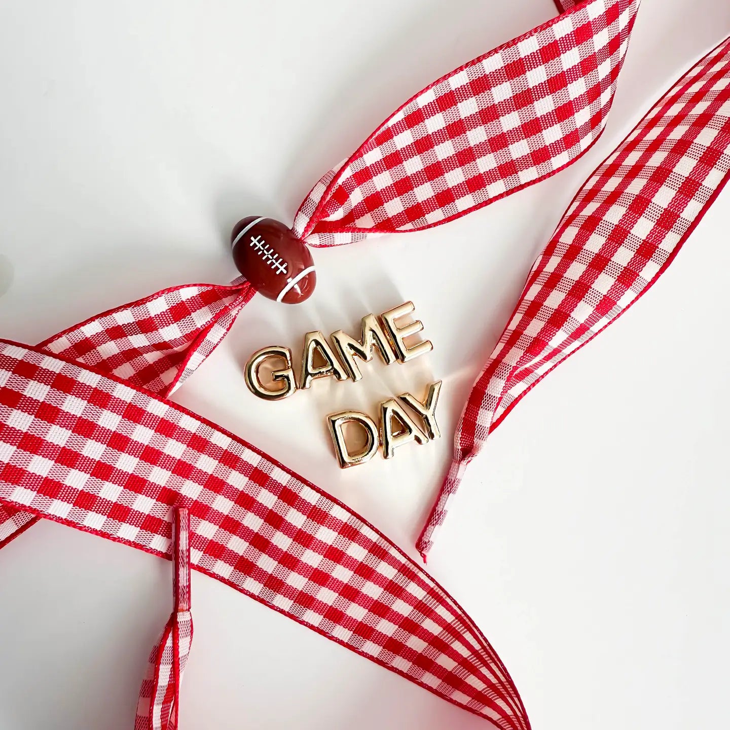 The Game Day Gingham Sneaker Lace Charm Set