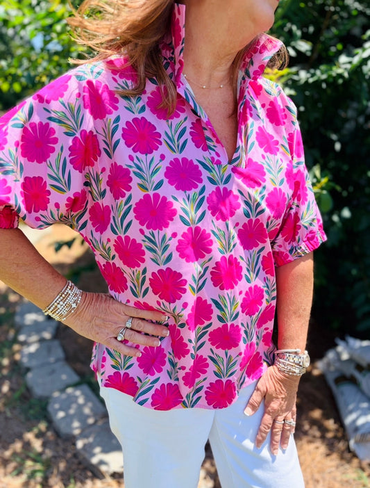 The Sloan Top/ Frolicking Daisies