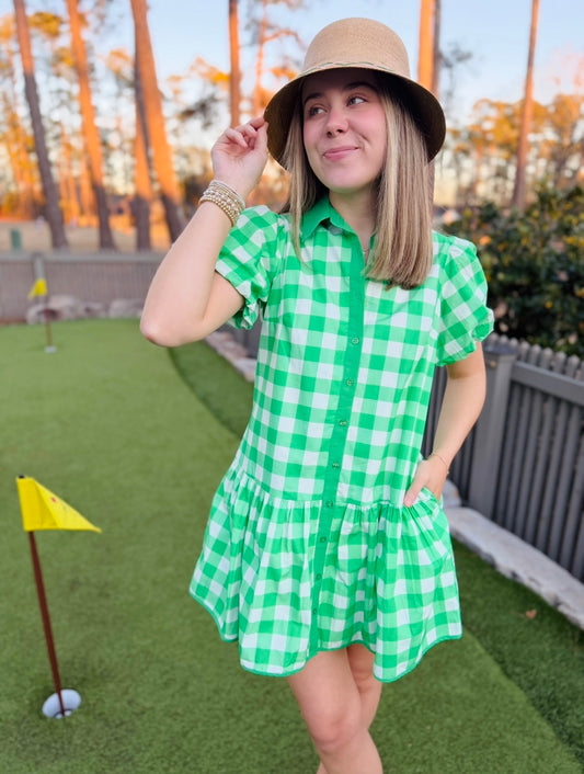 The Jana Dress/ Green Buffalo Check