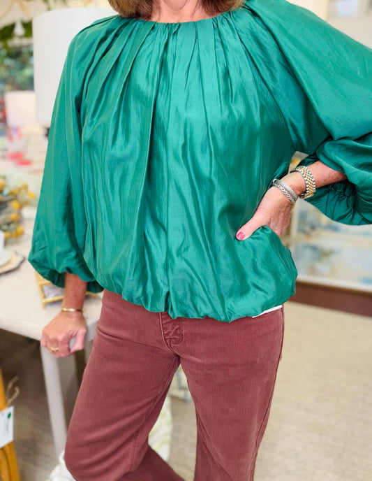 Jade/ The Belle Balloon Top/ Hunter