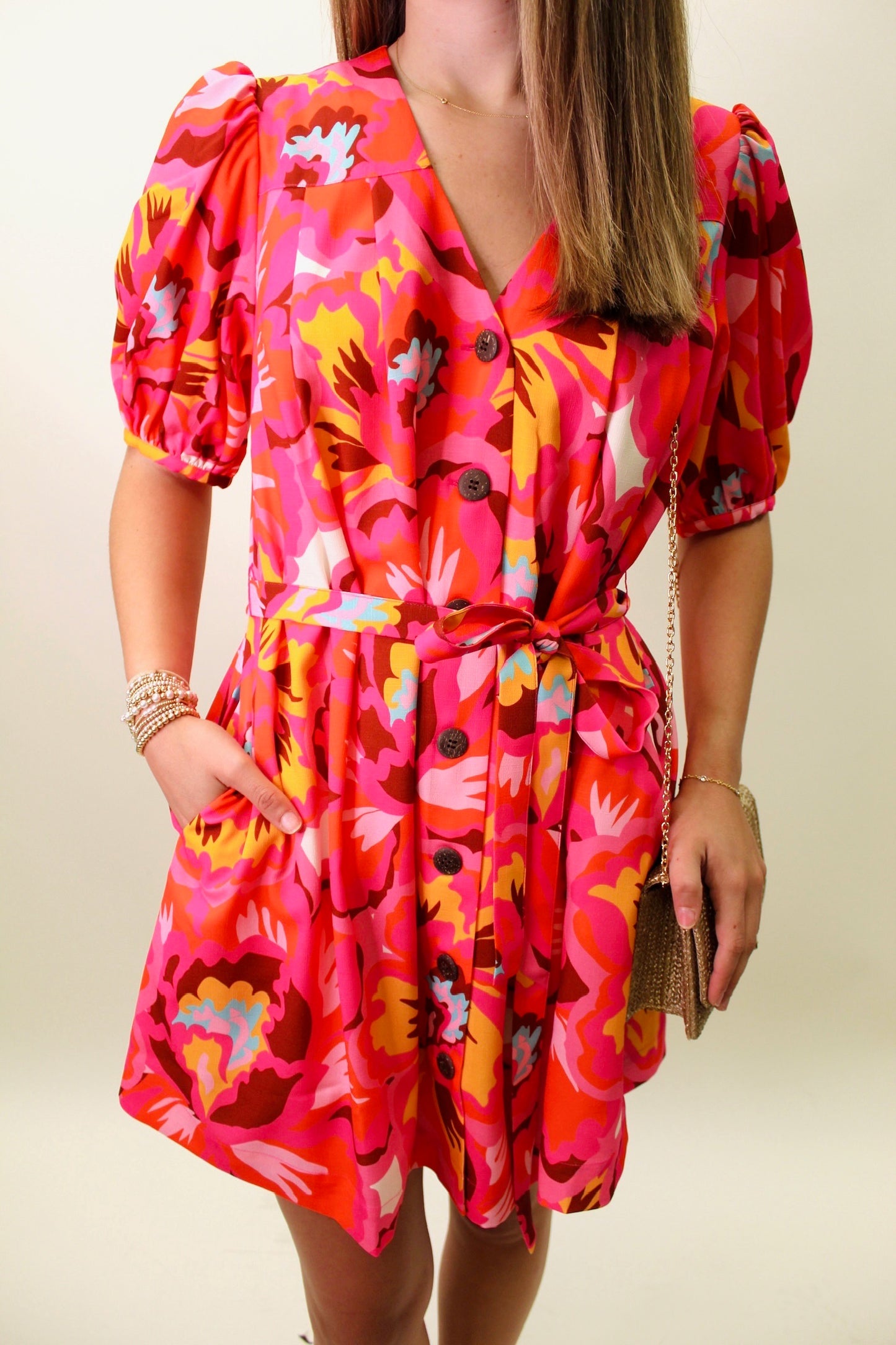 CROSBY/ Stevie Dress/ Paper Flower/ FINAL SALE