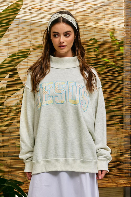 The Jesus Patchwork Mockneck