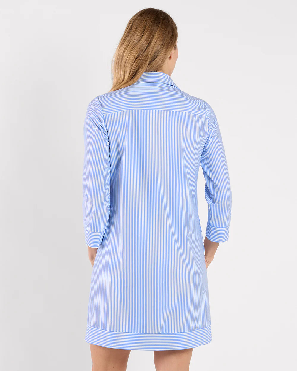 Jude Connally/ The Finley Dress/ Pinstripe Periwinkle