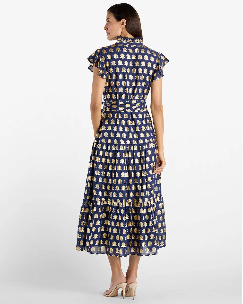 Jude Connally/ The Mirabella Dress/ Navy Foulard Border