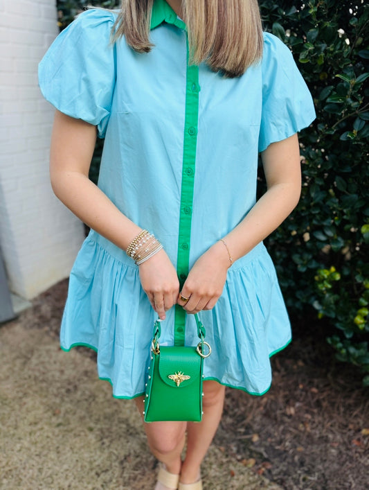 The Jana Dress/ Solid Blue