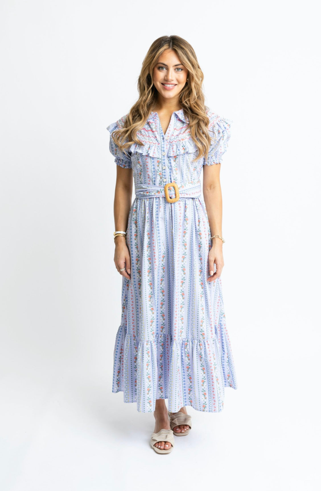 The French Floral Belted Maxi Dress/ FINAL SALE