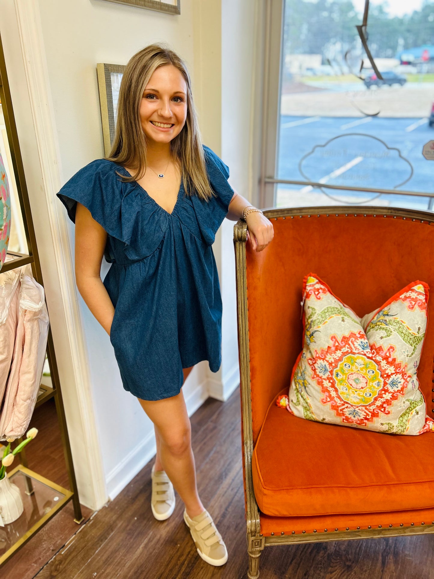 The Debbie Denim Romper FINAL SALE
