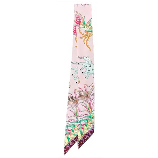 The Knotted Light Pink and Yellow Scarf Necklace