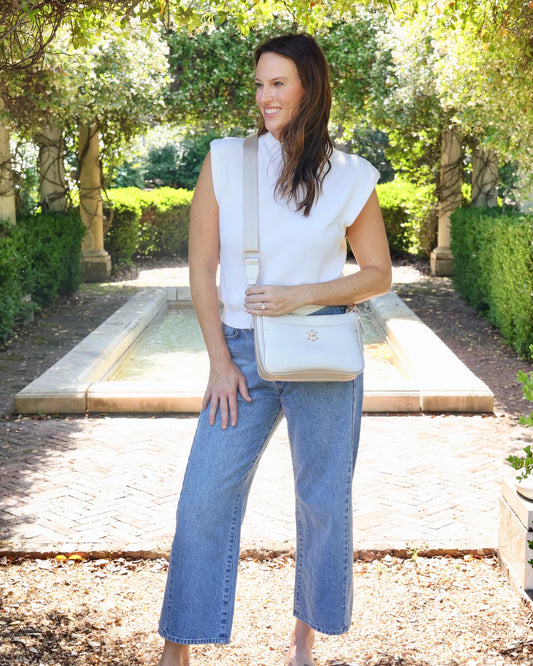 The Paxton Crossbody with Pockets/ Pearl PB