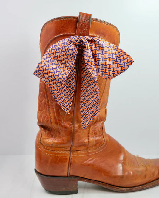 The Serafina Scarf/ Navy + Orange