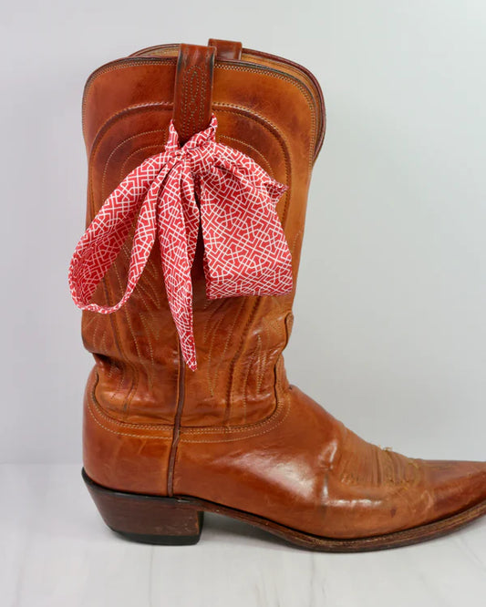 The Serafina Scarf/ Red + White Geo