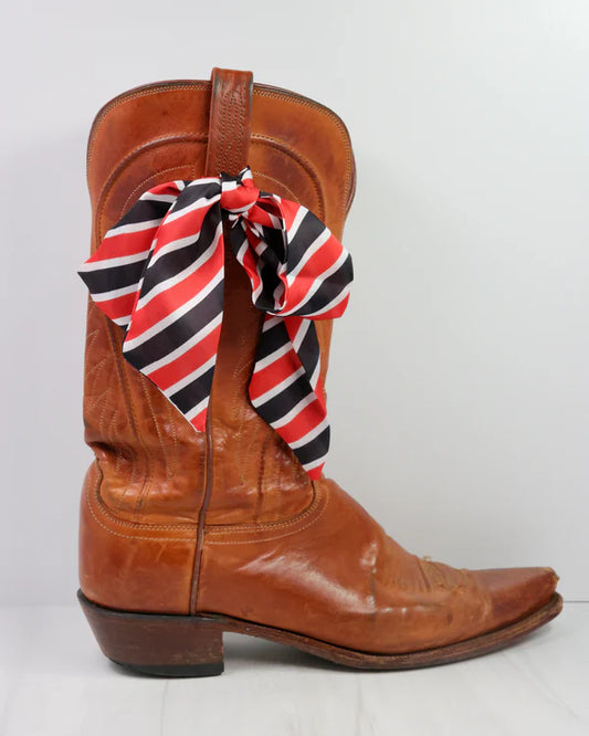 The Serafina Scarf/ Red + Black Stripe