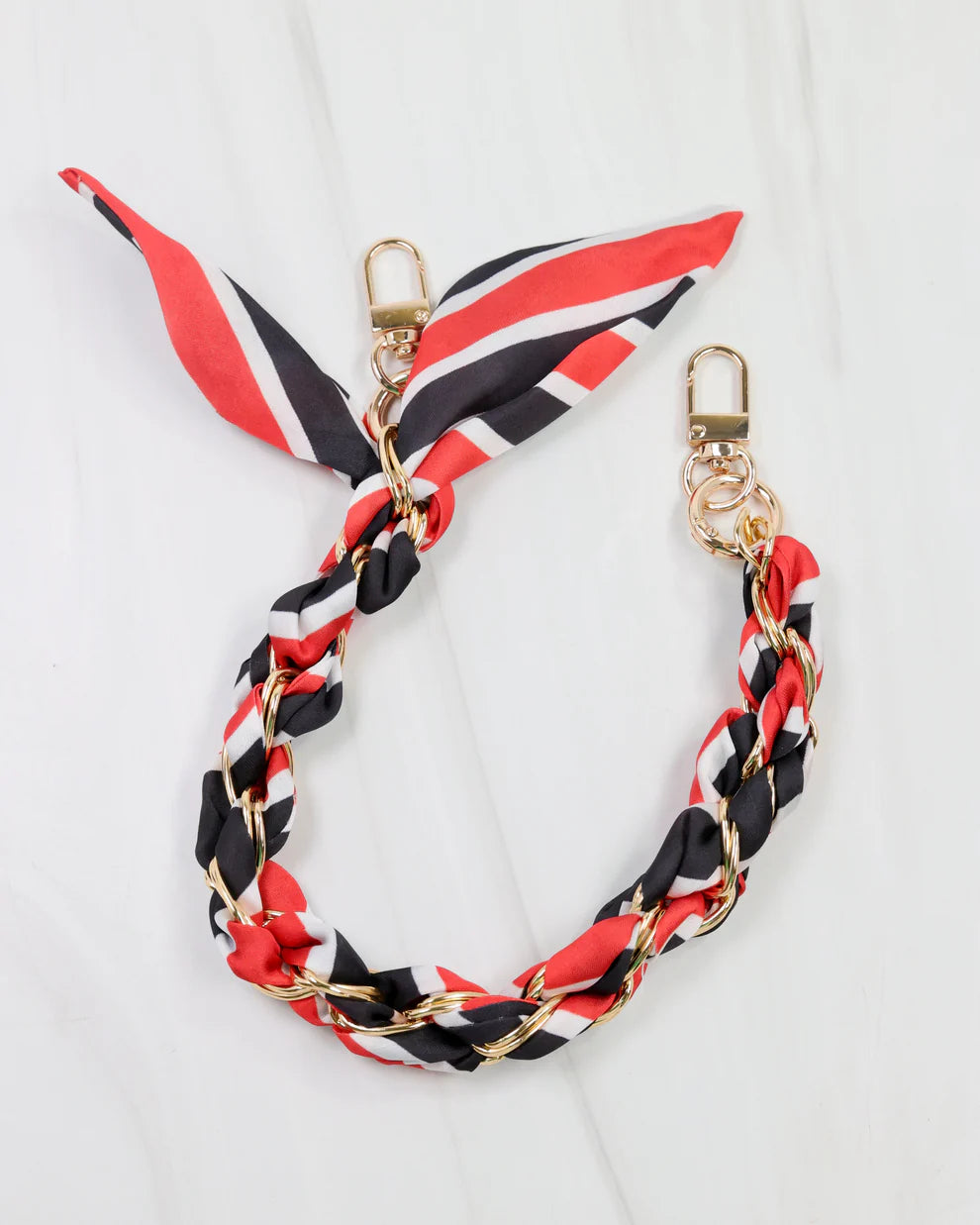 The Serafina Scarf Purse Chain/ B+R Stripe