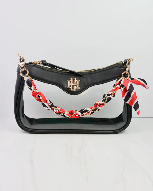 The Serafina Scarf Purse Chain/ B+R Stripe