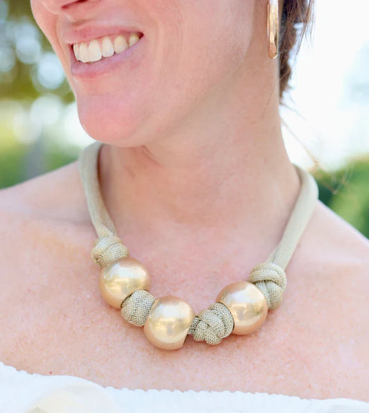The Asheboro Mesh Beaded Necklace