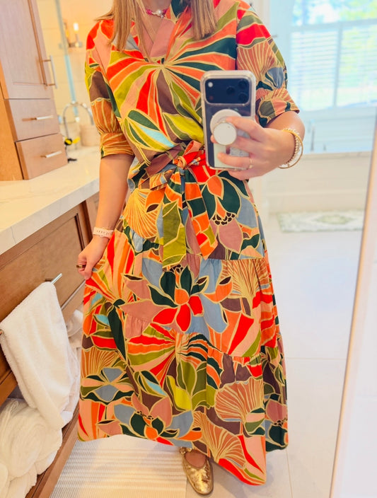 Karlie/ The Fala Floral Tie Maxi Skirt