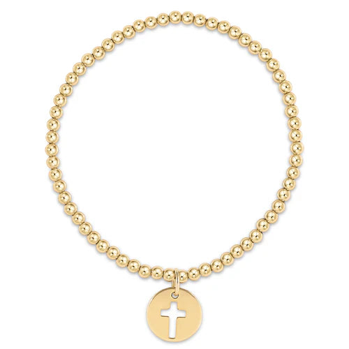 ENewton/ Classic Gold 3MM Bead Bracelet-Blessed Gold Disc