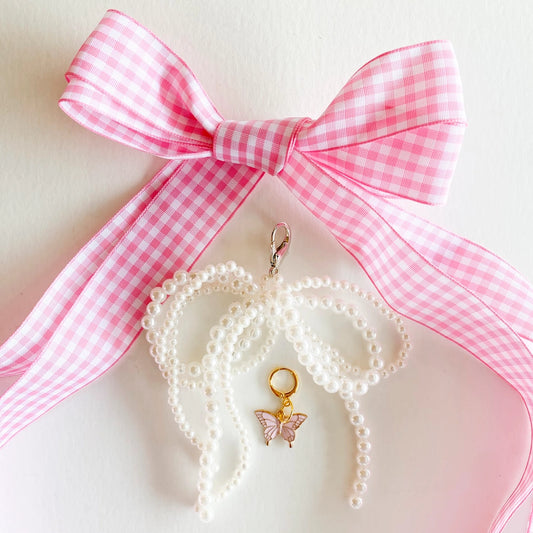 The Sneaker Charm & Lace Set/ Pink Gingham