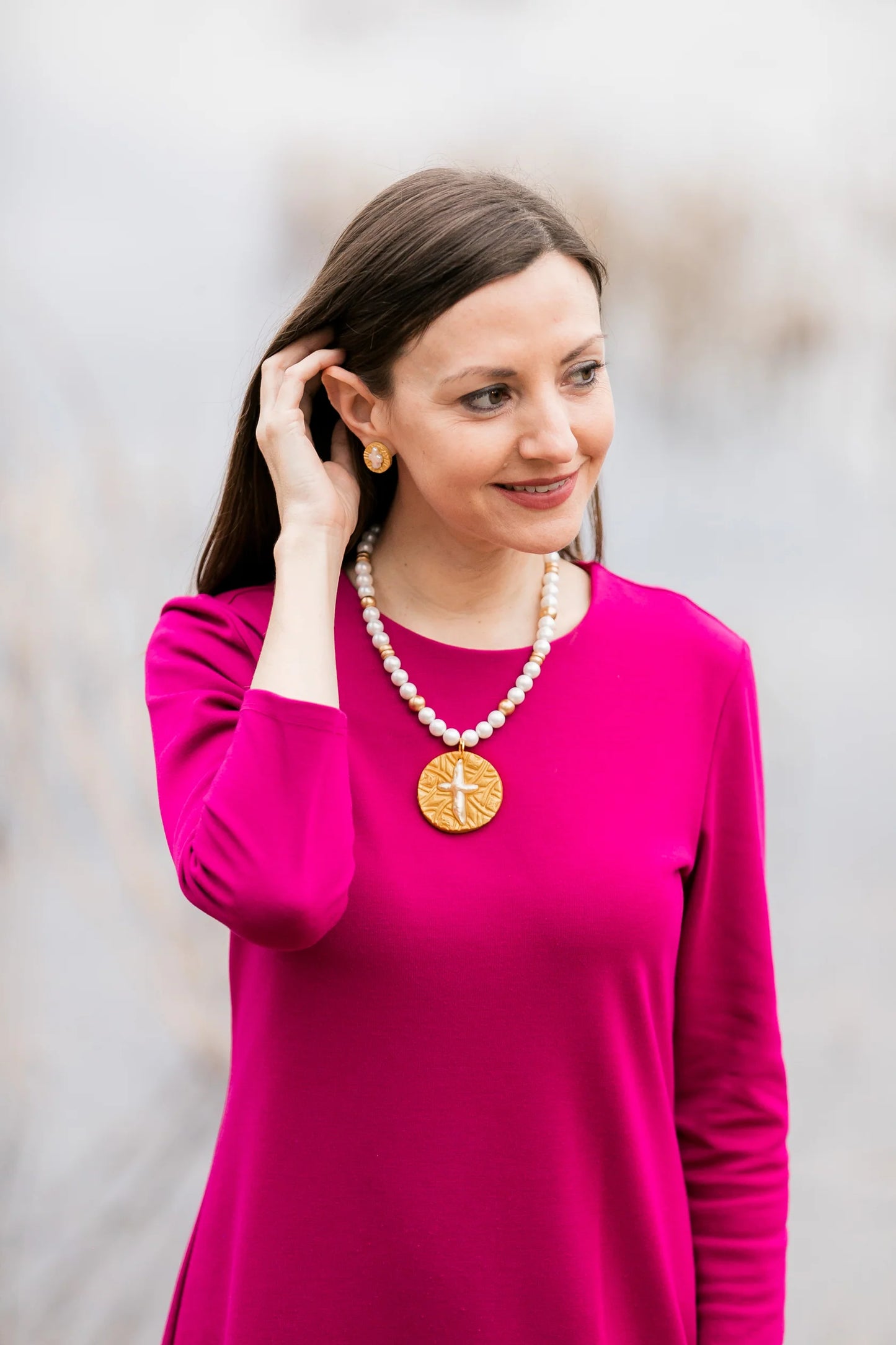 Hidden Truth Jewelry/ Mother of Pearl Cross Studs