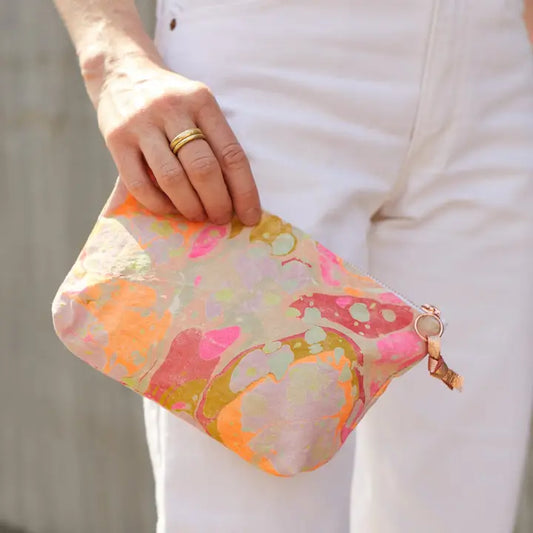 Astral Marbled Pouch/ Garden Party/ Small