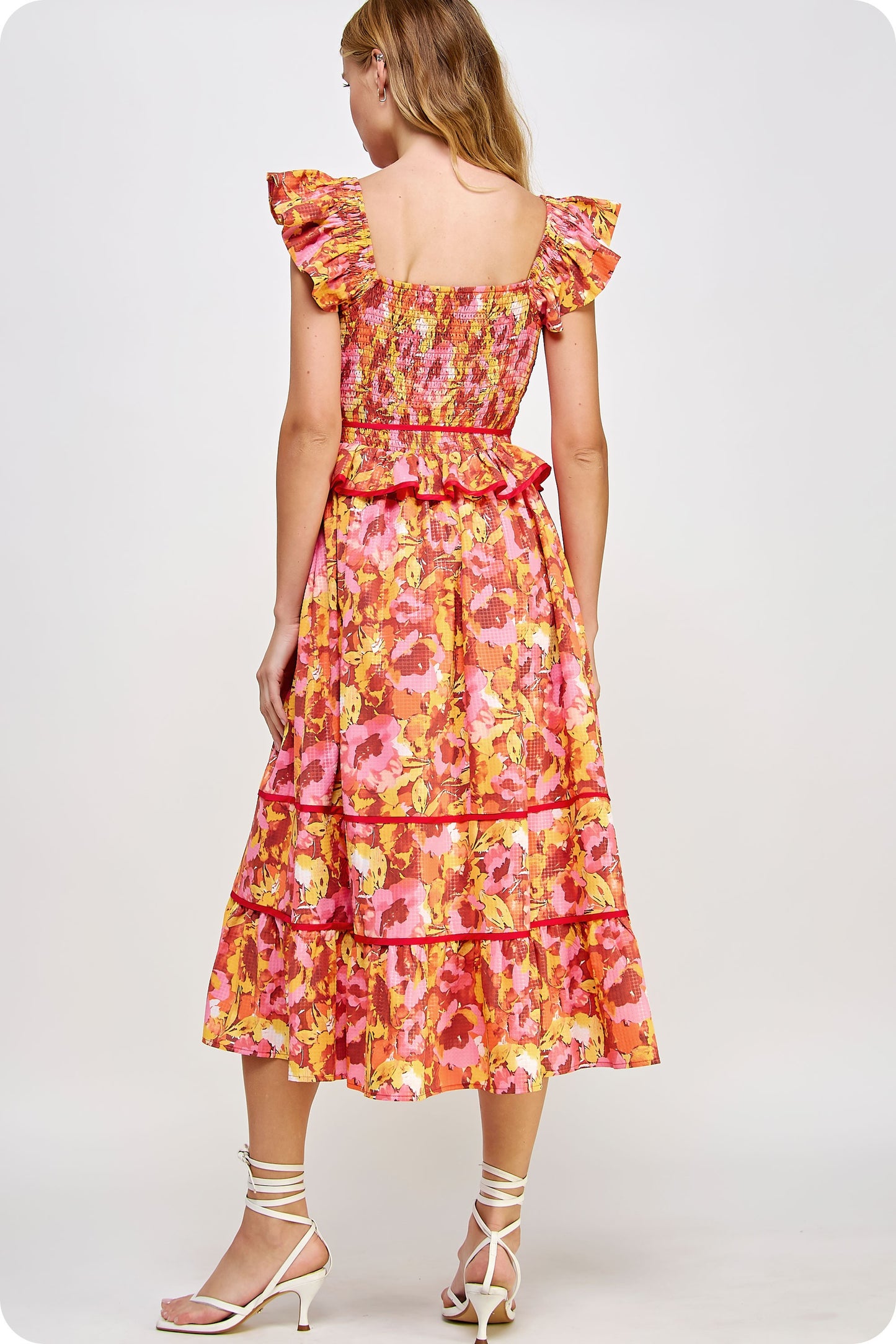 The Flaming Floral Midi/ FINAL SALE