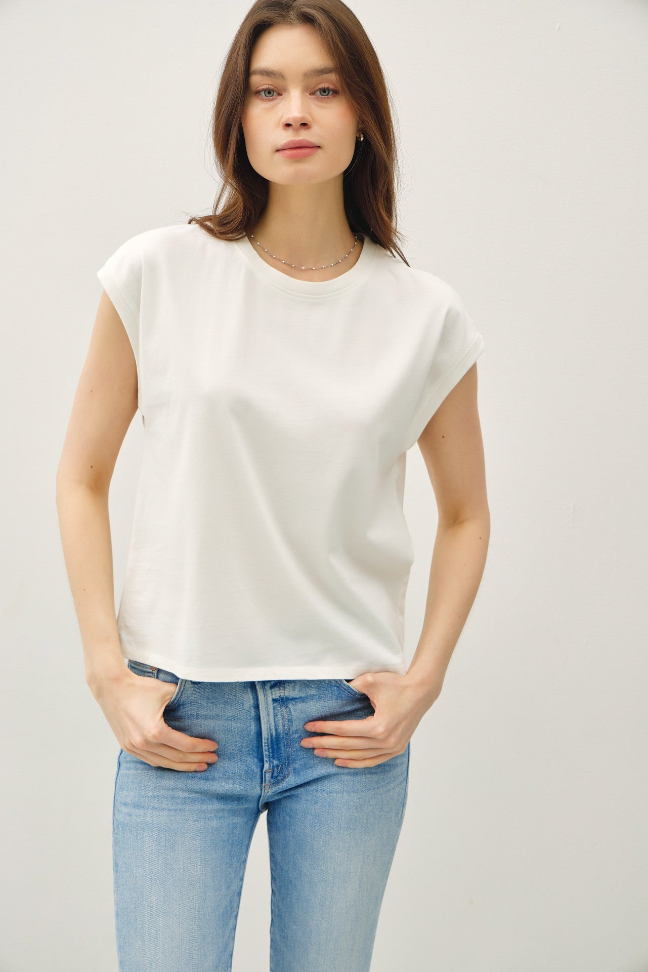 The Cristi Capped Sleeve Top