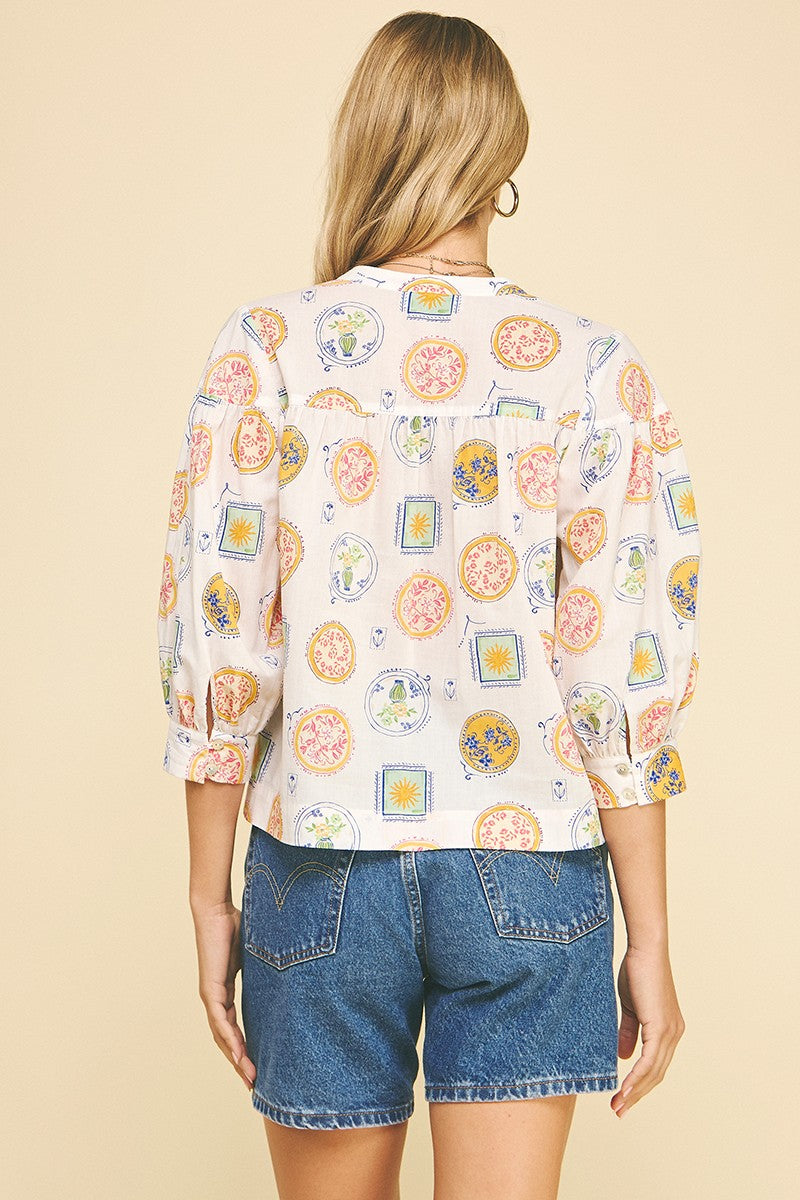The Pate Printed Top