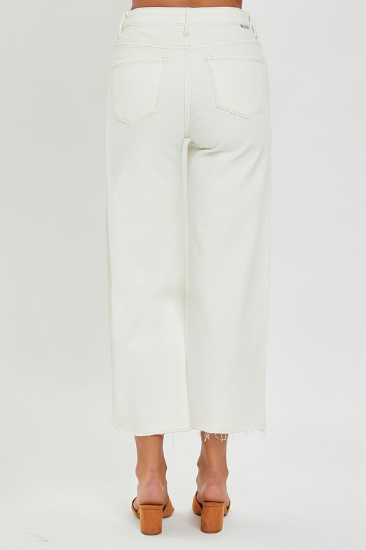 Risen/ HR Crop Wide Leg Jean/ Cream