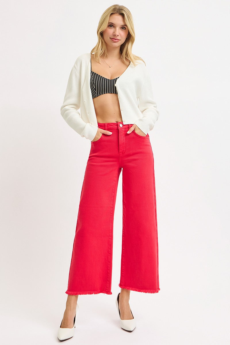 Risen/ HR Crop Wide Pants/ Scarlet