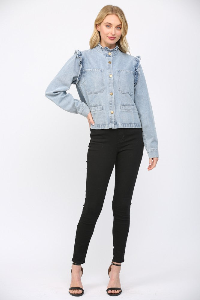 The Folly Frill Denim Jacket