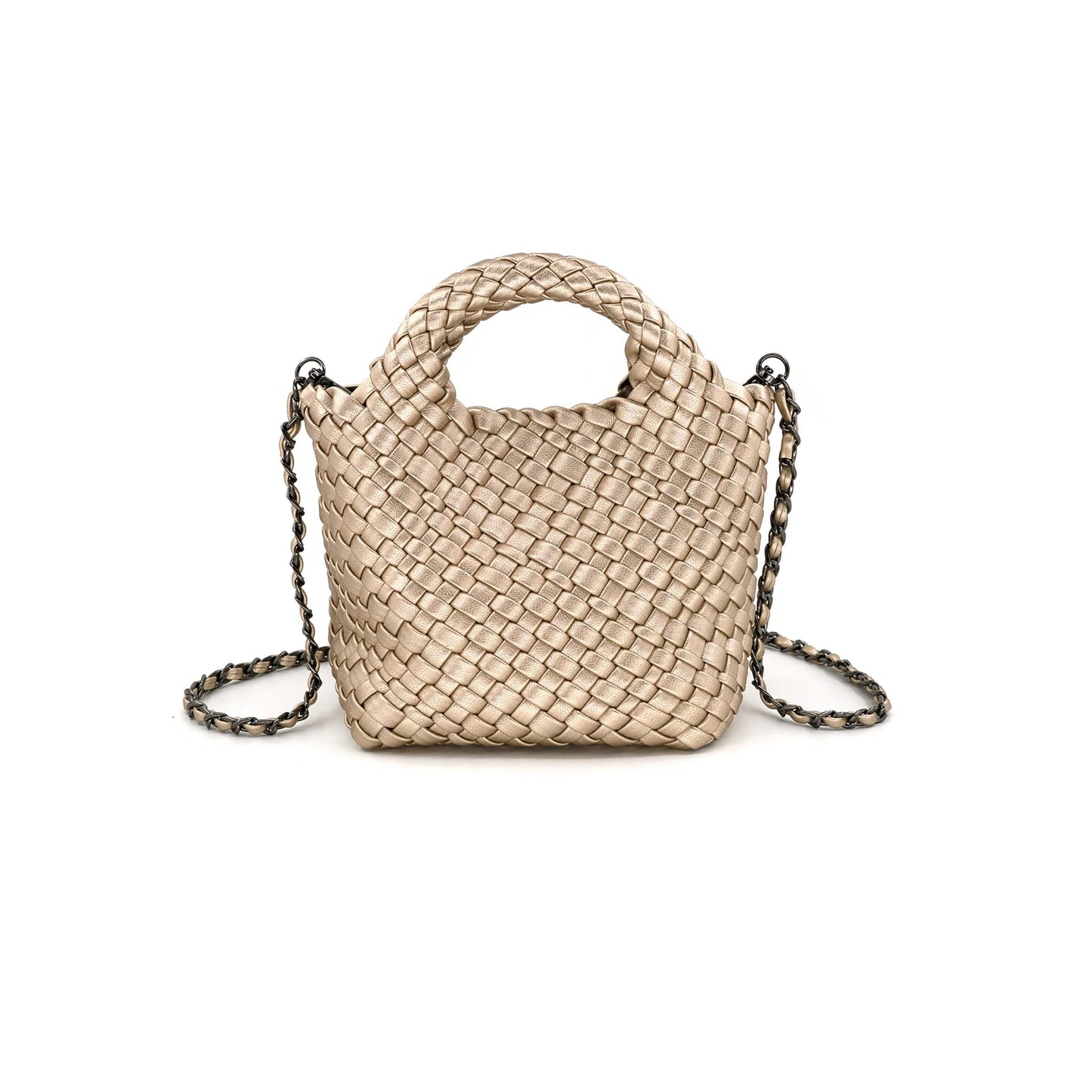 The Bray Braided Clutch/ Champagne