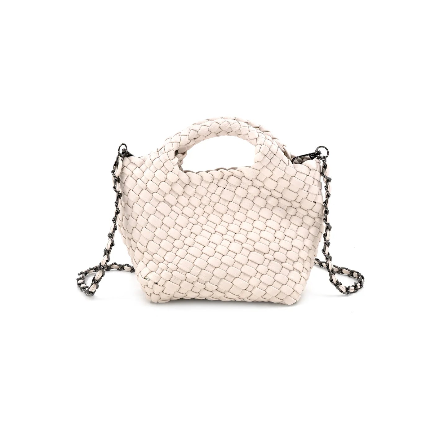 The Bray Braided Clutch/ White