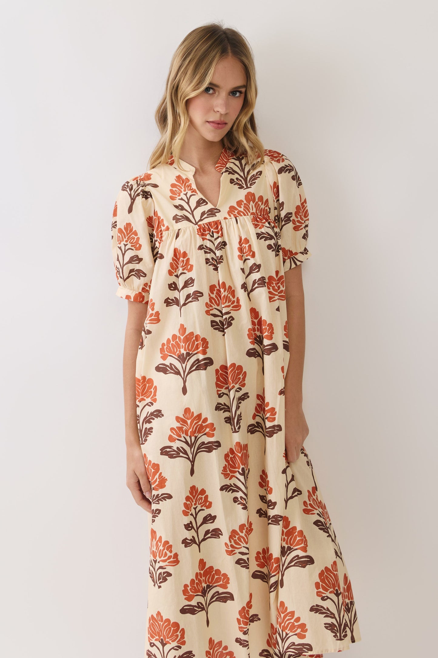 The Fall Time Floral Midi