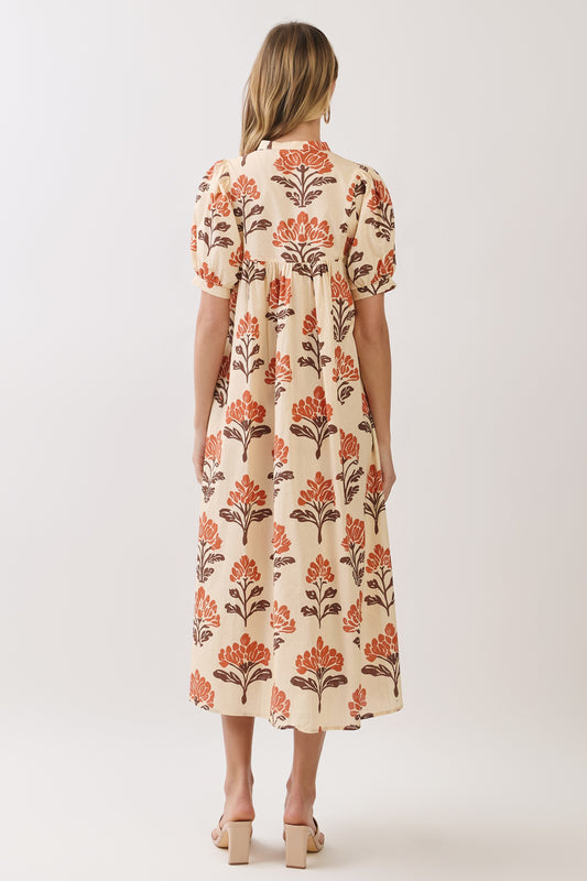 The Fall Time Floral Midi