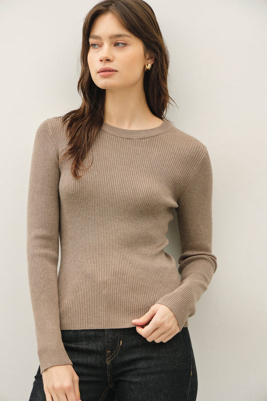 The Classic Crew Ribbed Sweater Top
