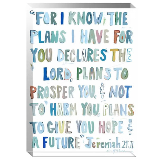 Jeremiah 29:11 Acrylic Block/ Blue