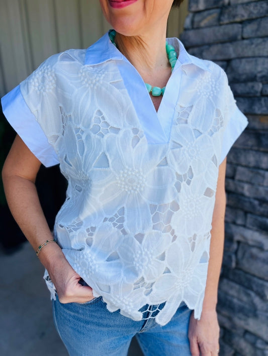 The Ellie Eyelet Top