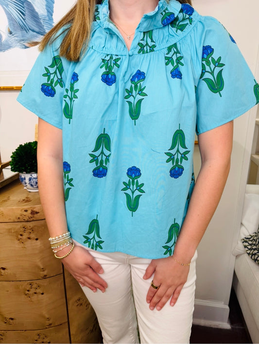 The Amena Floral Smocked Top / FINAL SALE