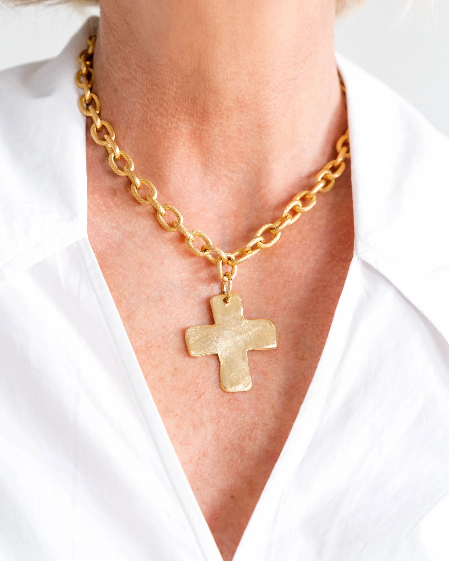 Susan Shaw/ Solid Cross Necklace