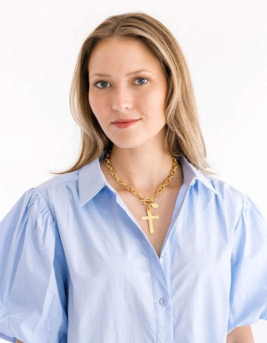 Susan Shaw/ Classic Cross Toggle Necklace