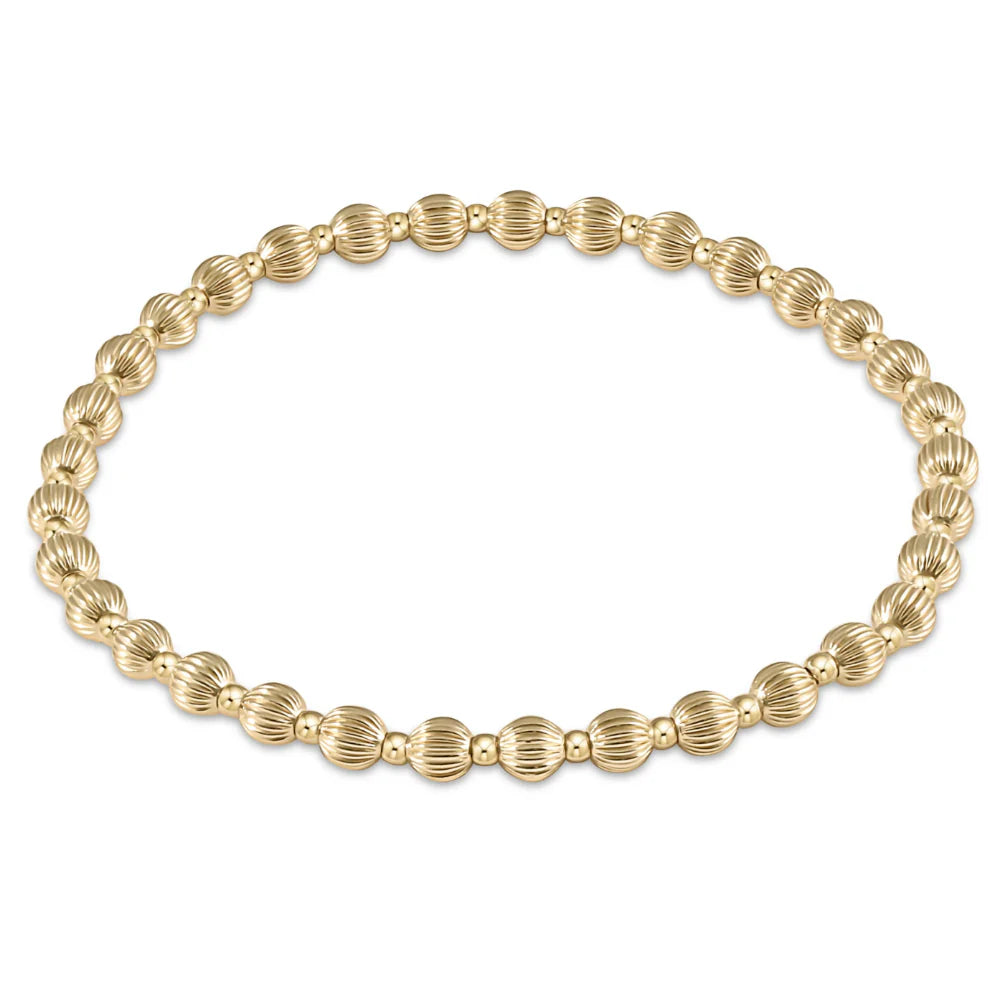 ENewton/ Dignity Grateful Pattern 4MM Bead Bracelet-Gold