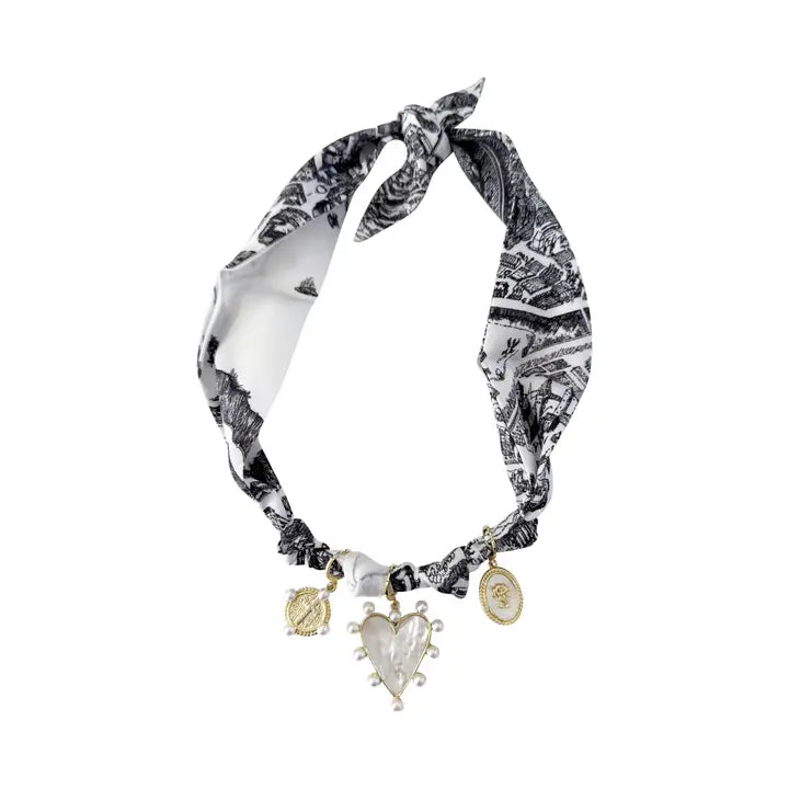 The Paris Multi Charm Scarf Necklace