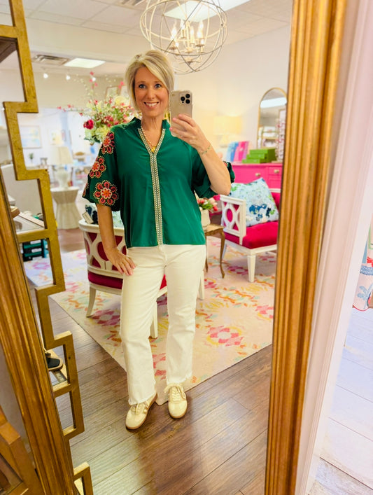 The Eli Embroidered Top/ Final sale