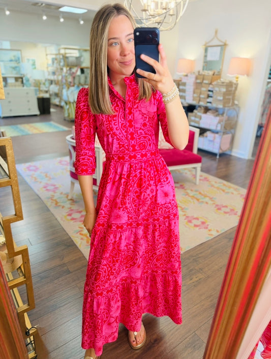 Jude Connally/ The Candy Maxi/ Painted Paisley Red/ FINAL SALE