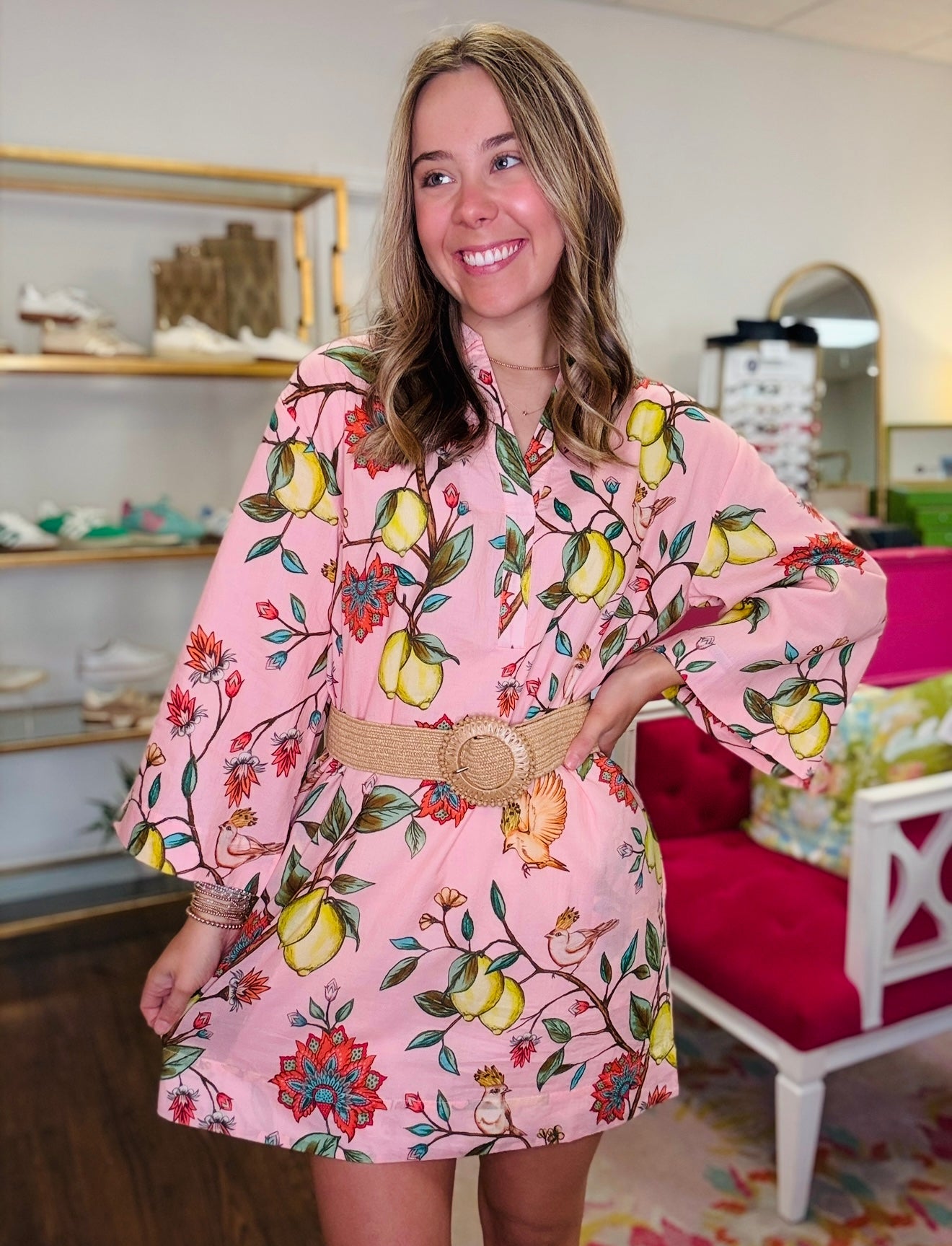 Double A/ Colette Dress/ Lemon Branch