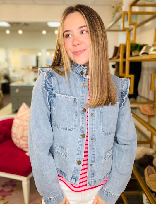 The Folly Frill Denim Jacket