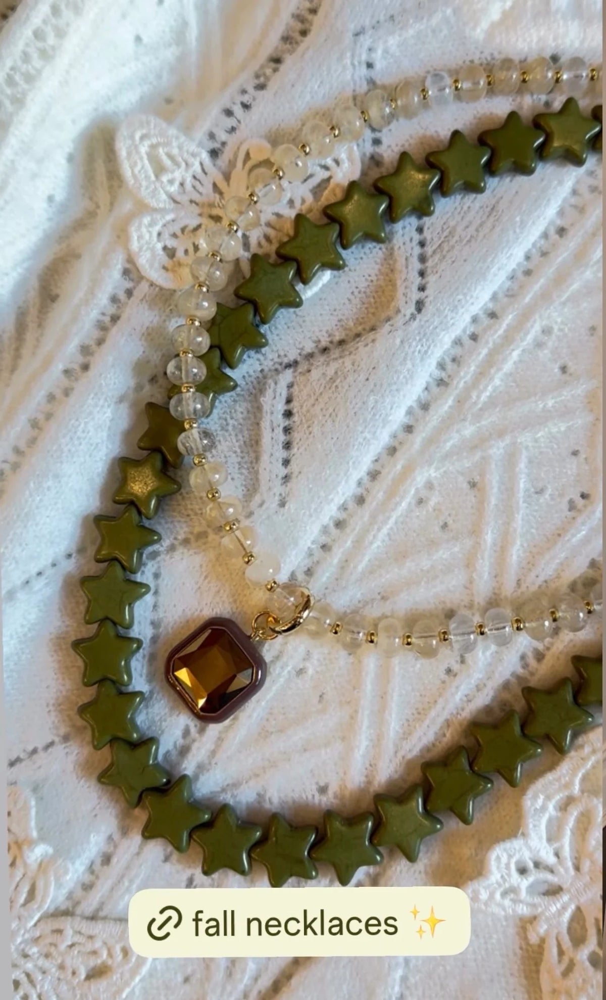 Smith & Co/ Harvest Pendant Beaded Necklace-Toasted Almond