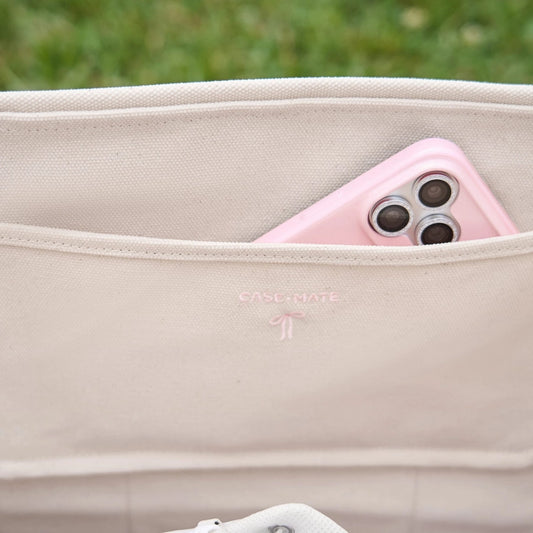 Case-Mate/ Canvas Tote/ Ballet Pink Bow