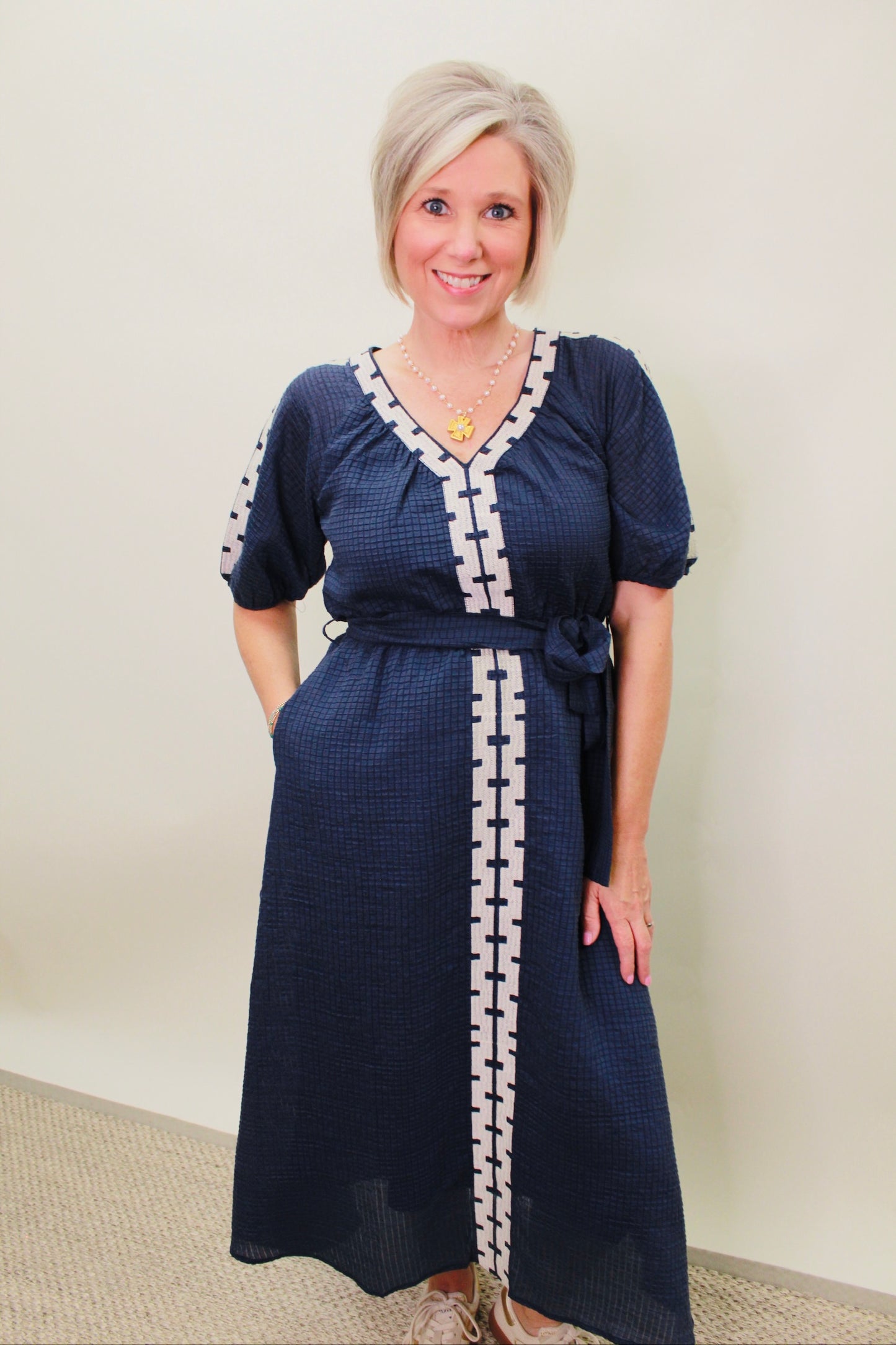 The Tolia Textured Midi Dress