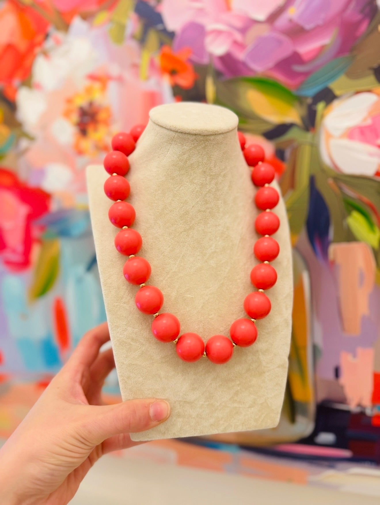 The Aimee Acrylic Necklace/ Fuchsia